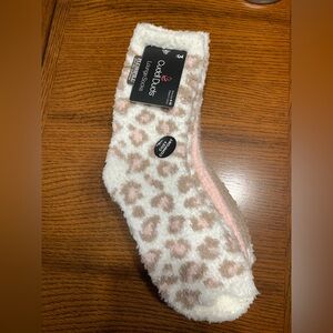 Cuddl Duds Women's 3-Pack Brushed Leopard Print Cozy  Lounge Sock